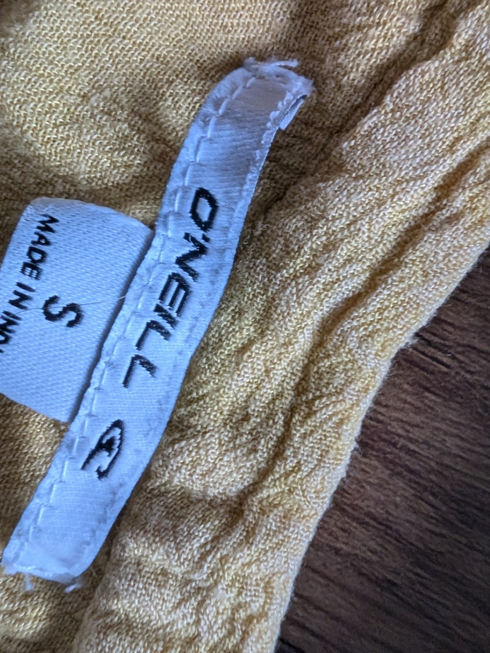 O'Neill Mustard Yellow Gauze Dress Small Embroidered Boho Trim - Picture 4 of 8